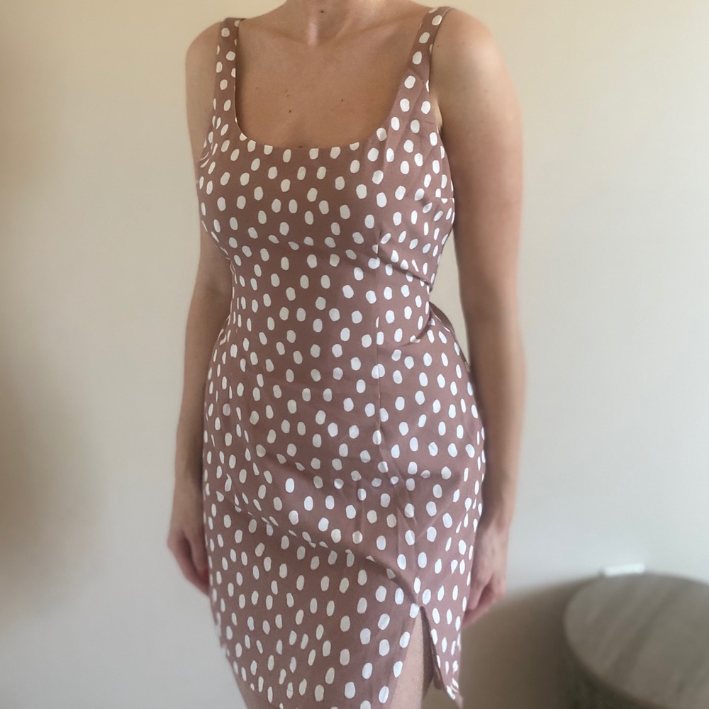 Abercrombie and Fitch brown polka dot mini dress
